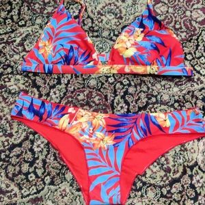 Rip Curl red tropical bikini